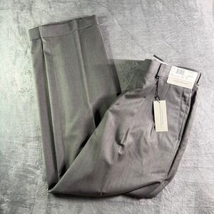 Louis Raphael Pleated Herringbone Dress Pants Mens 34x32 Sage Mario Gray NWT